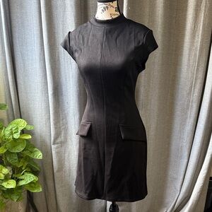 Chic Black Cap Sleeve Mini Dress